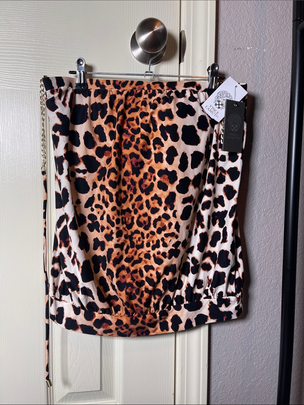 Vince Camuto Leopard-Print Swim Skirt Bikini Bottoms - Black, Brown, Cream